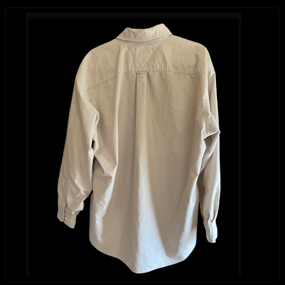 Tommy Hilfiger Crest Logo Button down Shirt Khaki, 16 1/2 34/35 - Picture 3 of 5